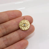 5pcs 15mm Stainless Steel Devil Eye Star Charms Pendant DIY Jewelry 2 Colors