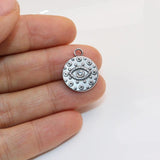 5pcs 15mm Stainless Steel Devil Eye Star Charms Pendant DIY Jewelry 2 Colors