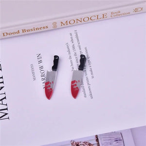10pcs Bloody Saw Dagger Halloween Charms for DIY Earring Keychain Jewelry