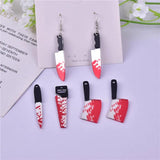 10pcs Bloody Saw Dagger Halloween Charms for DIY Earring Keychain Jewelry