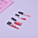 10pcs Bloody Saw Dagger Halloween Charms for DIY Earring Keychain Jewelry