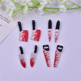 10pcs Bloody Saw Dagger Halloween Charms for DIY Earring Keychain Jewelry