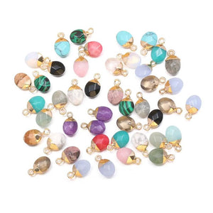 Gem Stone Pendants Faceted Crystal Agates Tiger Eye Charms