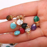 Gem Stone Pendants Faceted Crystal Agates Tiger Eye Charms