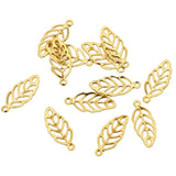 100pcs Stainless Steel Leaf Charms for DIY Jewelry Making