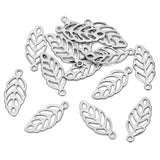100pcs Stainless Steel Leaf Charms for DIY Jewelry Making