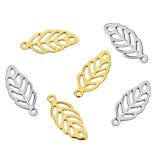 100pcs Stainless Steel Leaf Charms for DIY Jewelry Making