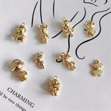 10pcs Bear Metal Alloy Charms for Jewelry Making DIY Earrings Necklace Pendant