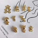 10pcs Bear Metal Alloy Charms for Jewelry Making DIY Earrings Necklace Pendant