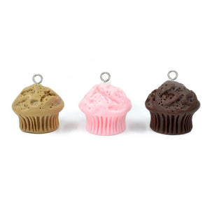 10pcs 3D Mini Cupcake Resin Charms for DIY Jewelry Making