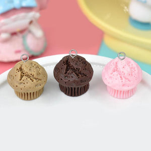 10pcs 3D Mini Cupcake Resin Charms for DIY Jewelry Making