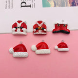 10pcs Resin Christmas Hat Pendant for DIY Earring Scrapbooking Necklace