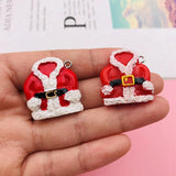 10pcs Resin Christmas Hat Pendant for DIY Earring Scrapbooking Necklace