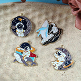 10pcs Cartoon Whale Astronaut Enamel Charm for Jewelry Making