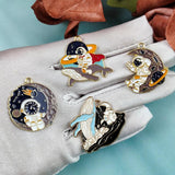 10pcs Cartoon Whale Astronaut Enamel Charm for Jewelry Making