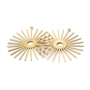 10pcs Brass Sun Flower Charms for DIY Jewelry Making