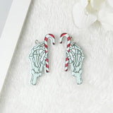 10Pcs Christmas Charms Spooky Skull Hand Snake Champagne Holiday Pendant