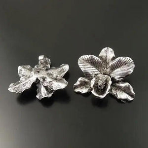 6pcs Orchid Pendant Apricot Flower Shaped Charm Pendants DIY Findings
