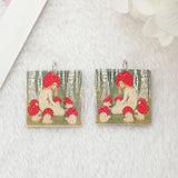 10Pcs Magic Mushroom Girl Charms Acrylic DIY Jewelry Findings Earring Pendant