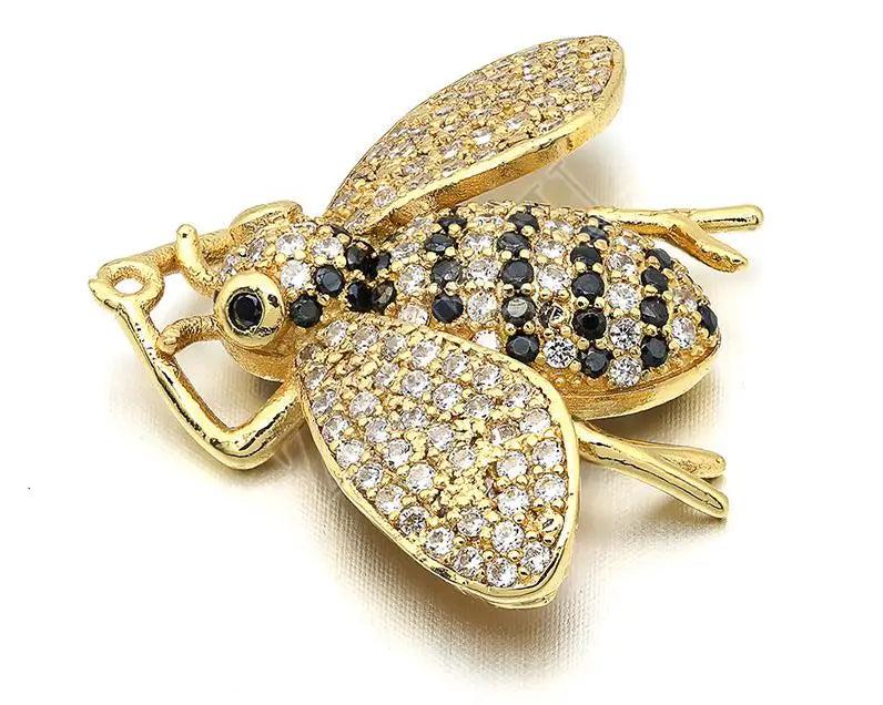 Brass Micro Pave Cubic Zirconia Beetles Charm Pendant DIY Jewelry Findings