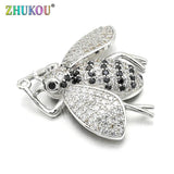 Brass Micro Pave Cubic Zirconia Beetles Charm Pendant DIY Jewelry Findings