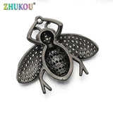 Brass Micro Pave Cubic Zirconia Beetles Charm Pendant DIY Jewelry Findings