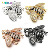 Brass Micro Pave Cubic Zirconia Beetles Charm Pendant DIY Jewelry Findings