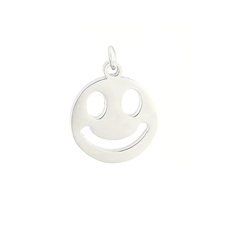 5pcs Snowflake & Smiley Stainless Steel Charms for DIY Jewelry Making