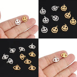 5pcs Snowflake & Smiley Stainless Steel Charms for DIY Jewelry Making