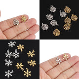 5pcs Snowflake & Smiley Stainless Steel Charms for DIY Jewelry Making