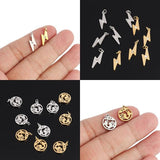 5pcs Snowflake & Smiley Stainless Steel Charms for DIY Jewelry Making