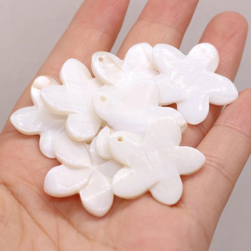 4Pcs Shell Pendant Flower Charms DIY Jewelry Making Women