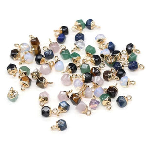 5pcs/lot Natural Stone Small Pendant Charms for Jewelry Making DIY
