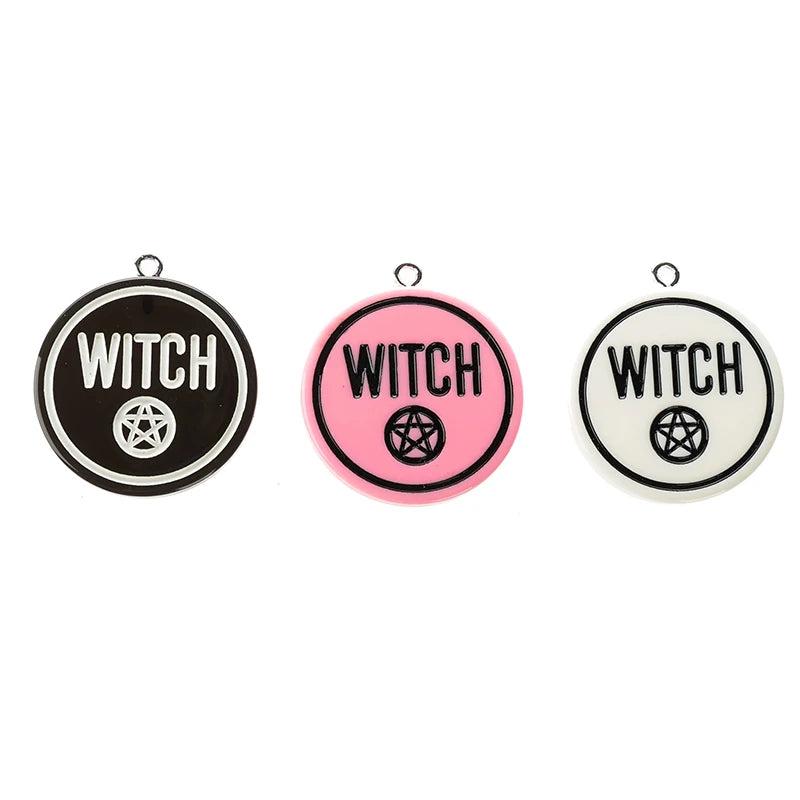 15Pcs 28MM Halloween Party Charms Witch Resin Punk Jewelry Findings