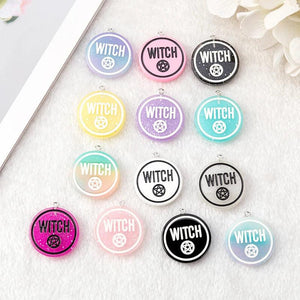 15Pcs 28MM Halloween Party Charms Witch Resin Punk Jewelry Findings