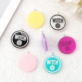15Pcs 28MM Halloween Party Charms Witch Resin Punk Jewelry Findings