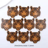 10pcs Acrylic Rugby Caps Elephant Tiger Dog Print Charms Pendant DIY Jewelry