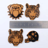 10pcs Acrylic Rugby Caps Elephant Tiger Dog Print Charms Pendant DIY Jewelry