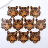 10pcs Acrylic Rugby Caps Elephant Tiger Dog Print Charms Pendant DIY Jewelry