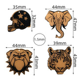 10pcs Acrylic Rugby Caps Elephant Tiger Dog Print Charms Pendant DIY Jewelry