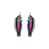10Pcs Accordion Fish Charms Acrylic DIY Making Accessories