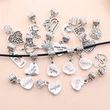 20Pcs Vintage Heart Pendant Charms for Bracelets Necklace Jewelry Making