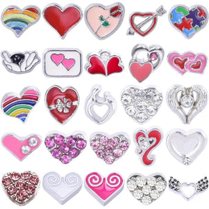 Crystal Puzzle Rainbow Heart Floating Charms Angel Wing Love Breloque