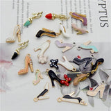 20PCS Enamel High Heel Charms Mixed Women Shoes Alloy Jewelry Making