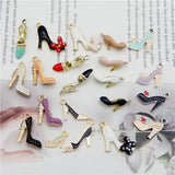 20PCS Enamel High Heel Charms Mixed Women Shoes Alloy Jewelry Making