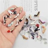 20PCS Enamel High Heel Charms Mixed Women Shoes Alloy Jewelry Making