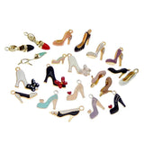 20PCS Enamel High Heel Charms Mixed Women Shoes Alloy Jewelry Making