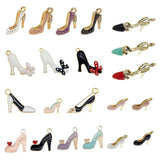 20PCS Enamel High Heel Charms Mixed Women Shoes Alloy Jewelry Making
