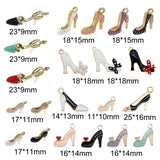 20PCS Enamel High Heel Charms Mixed Women Shoes Alloy Jewelry Making