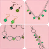 60 Pcs Mixed Charms Lucky Irish Four Leaf Clover Red Green Colorful Pendants